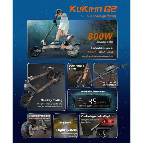 KuKirin G2 Foldable Electric Scooter 2025 Upgrade 800W KuKirin G2 Foldable Electric Scooter 2025 Upgrade 800W